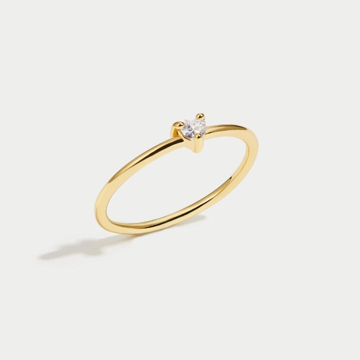Bague petite amour cristal forme cœur