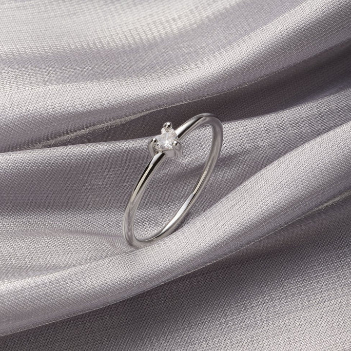 Bague petite amour cristal forme cœur