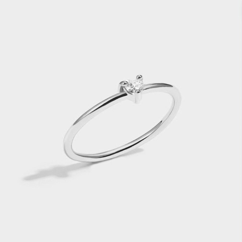 Bague petite amour cristal forme cœur