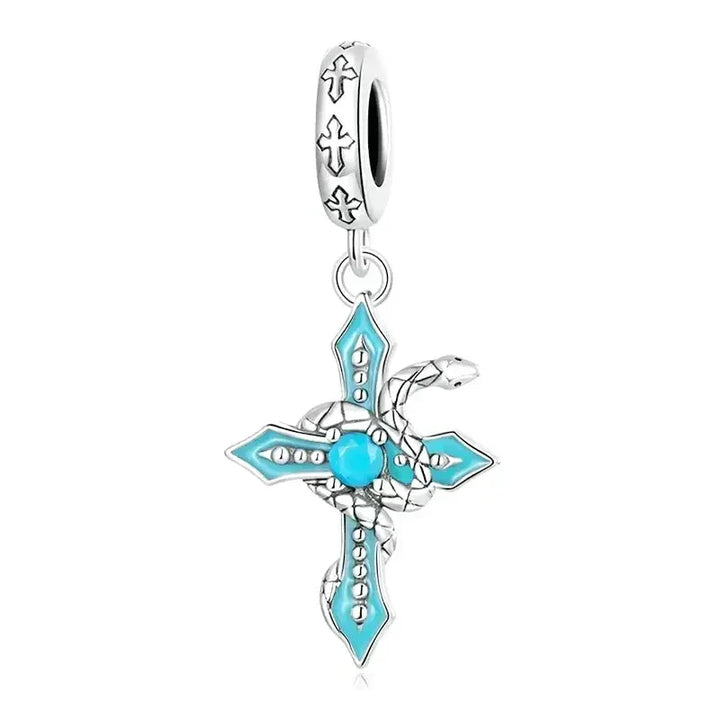 Charm Serpent avec croix - Maison Perle