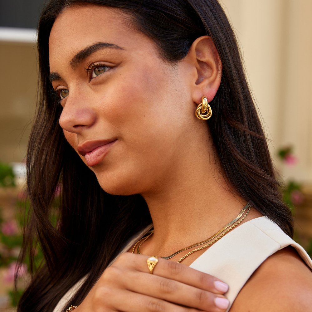 Boucles d’oreilles dorées torsadées Sofia