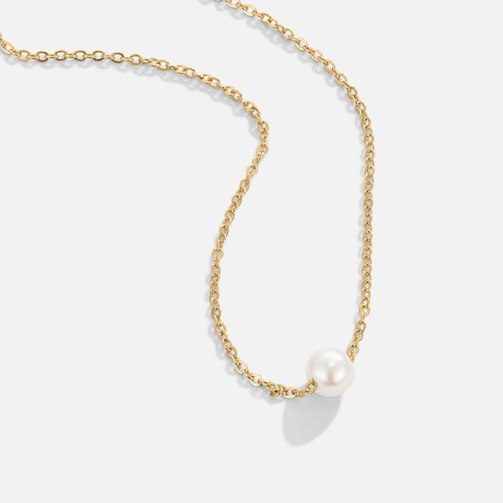 Collier Solitaire Gold Pearl