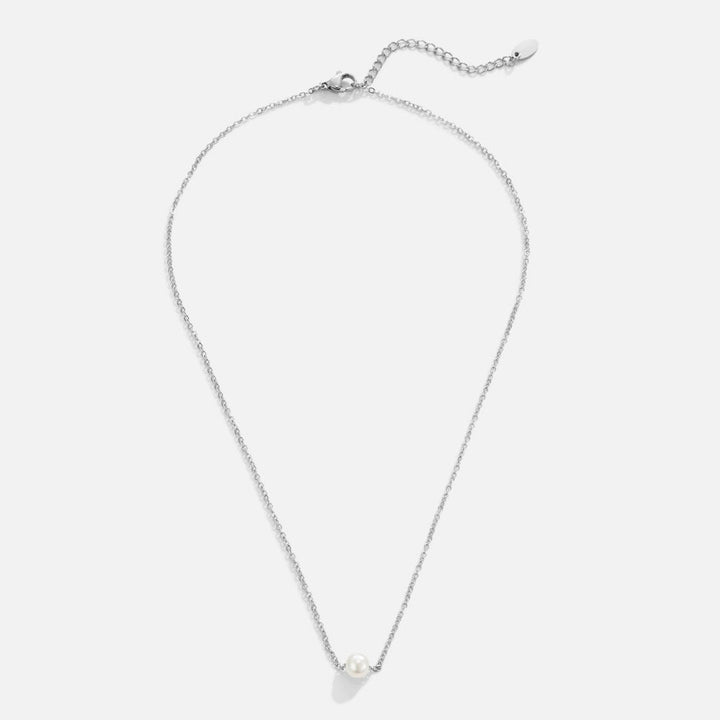 Collier argenté Solitaire s perlou