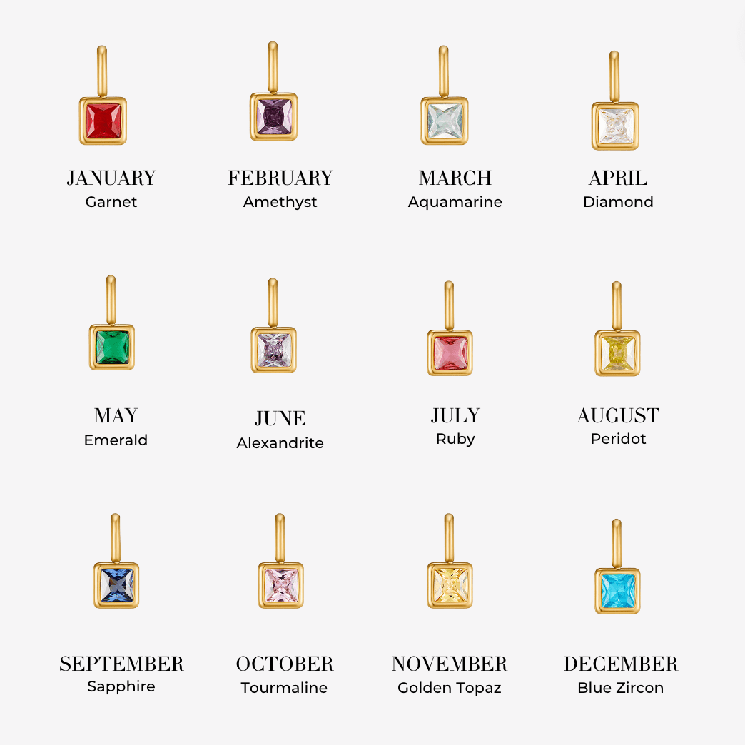 Štvorcový pendentif s narodeninovým pierreom