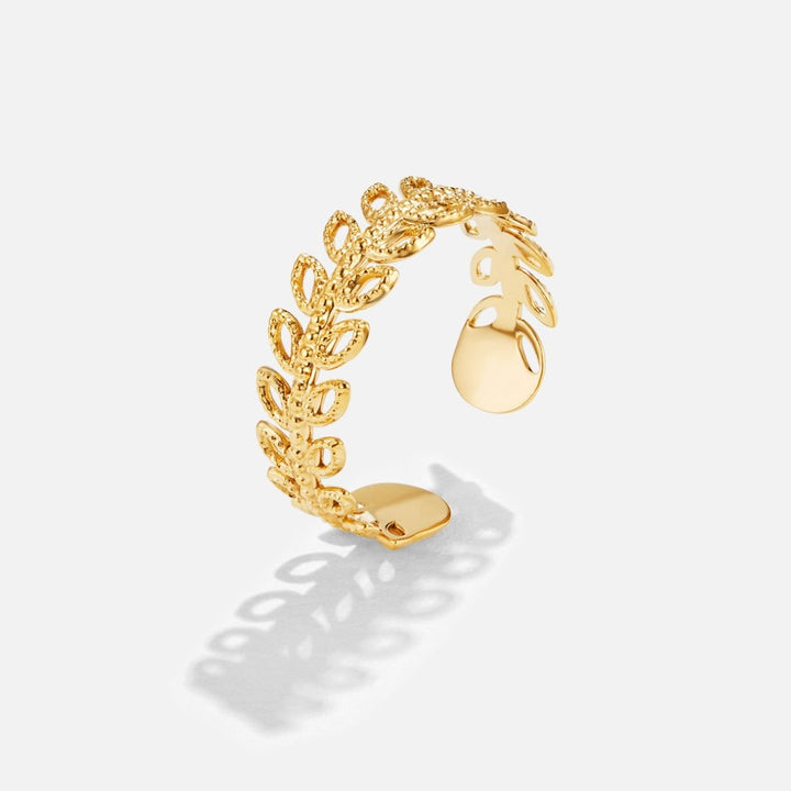 Bague feuilles été floral motif
