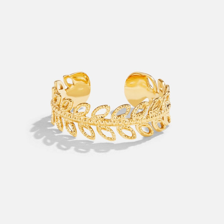 Bague feuilles été floral motif