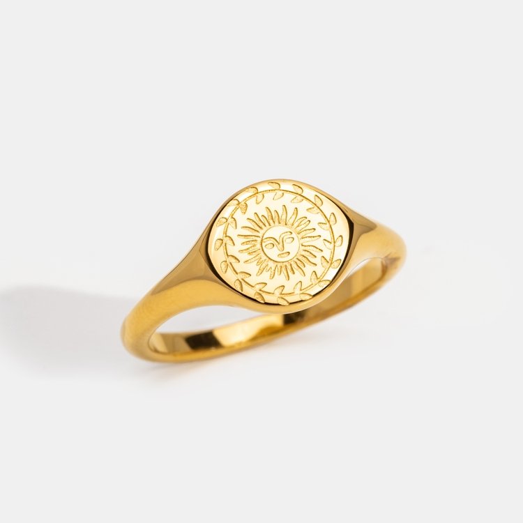 Bague dorée été solstice