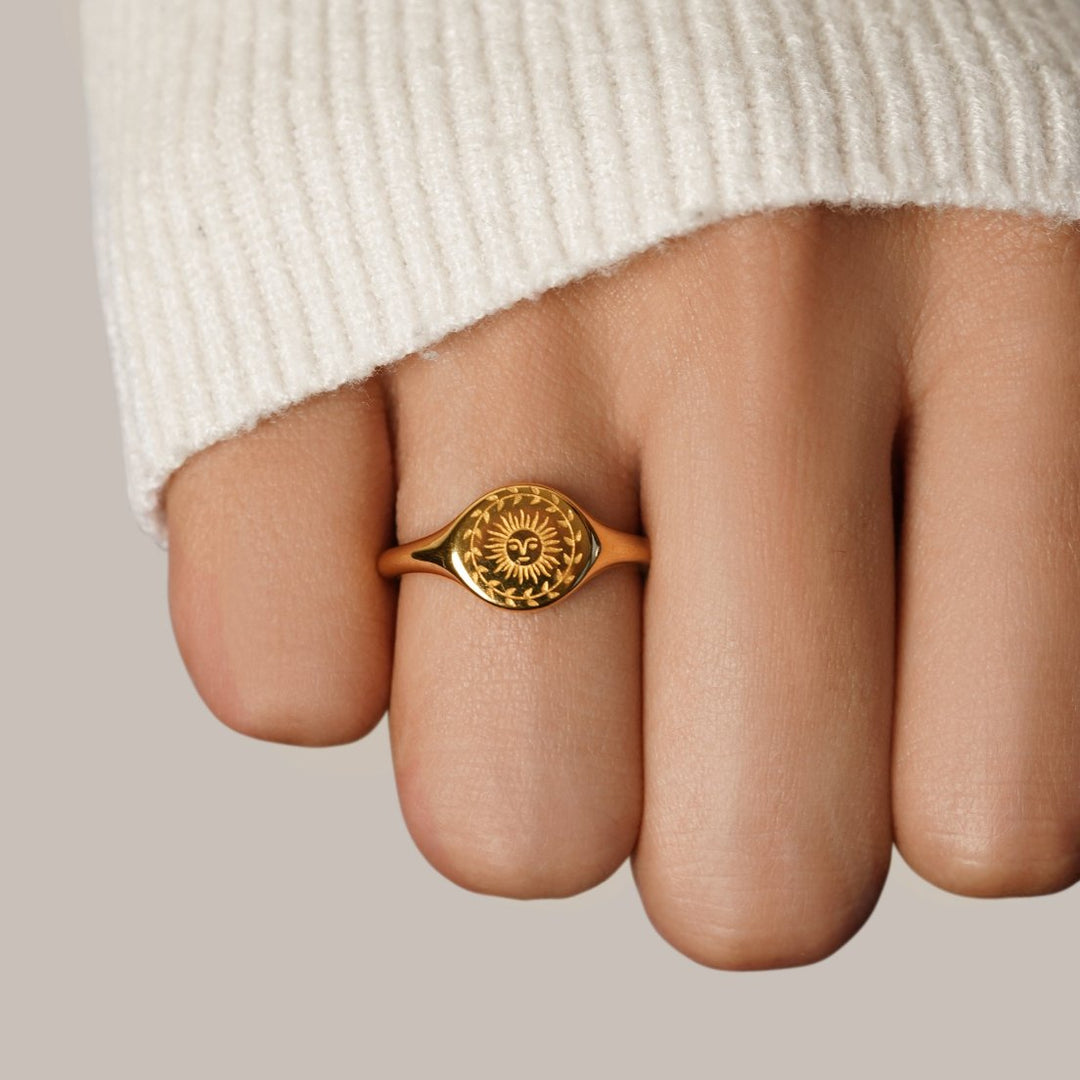 Bague dorée été solstice