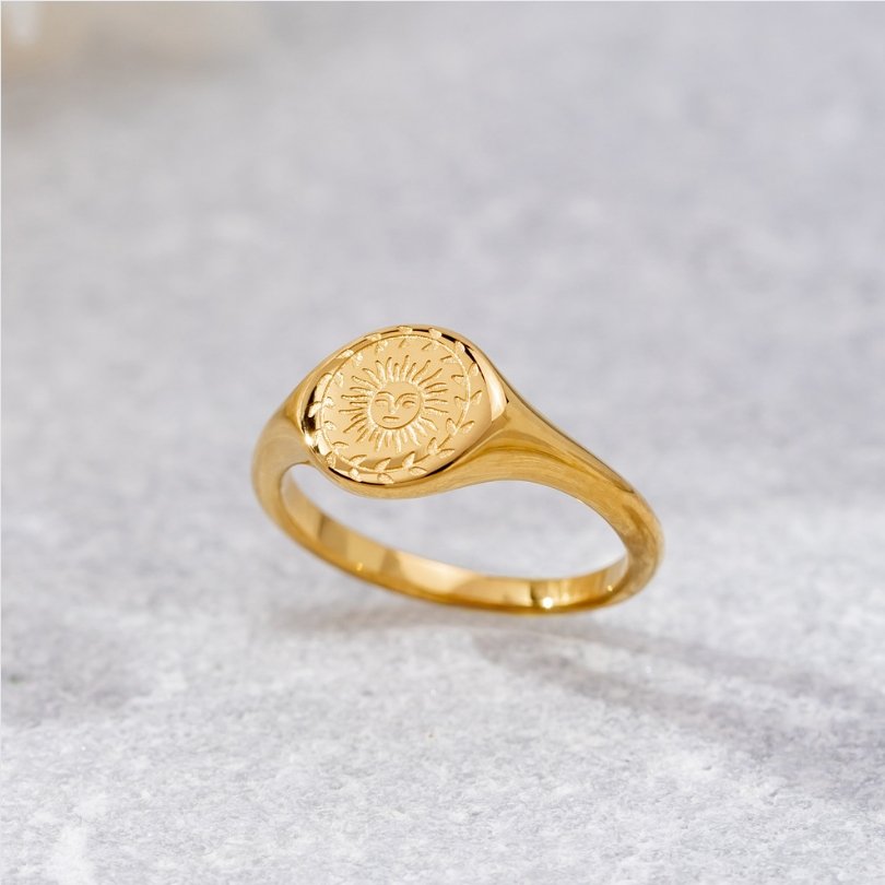 Bague dorée été solstice