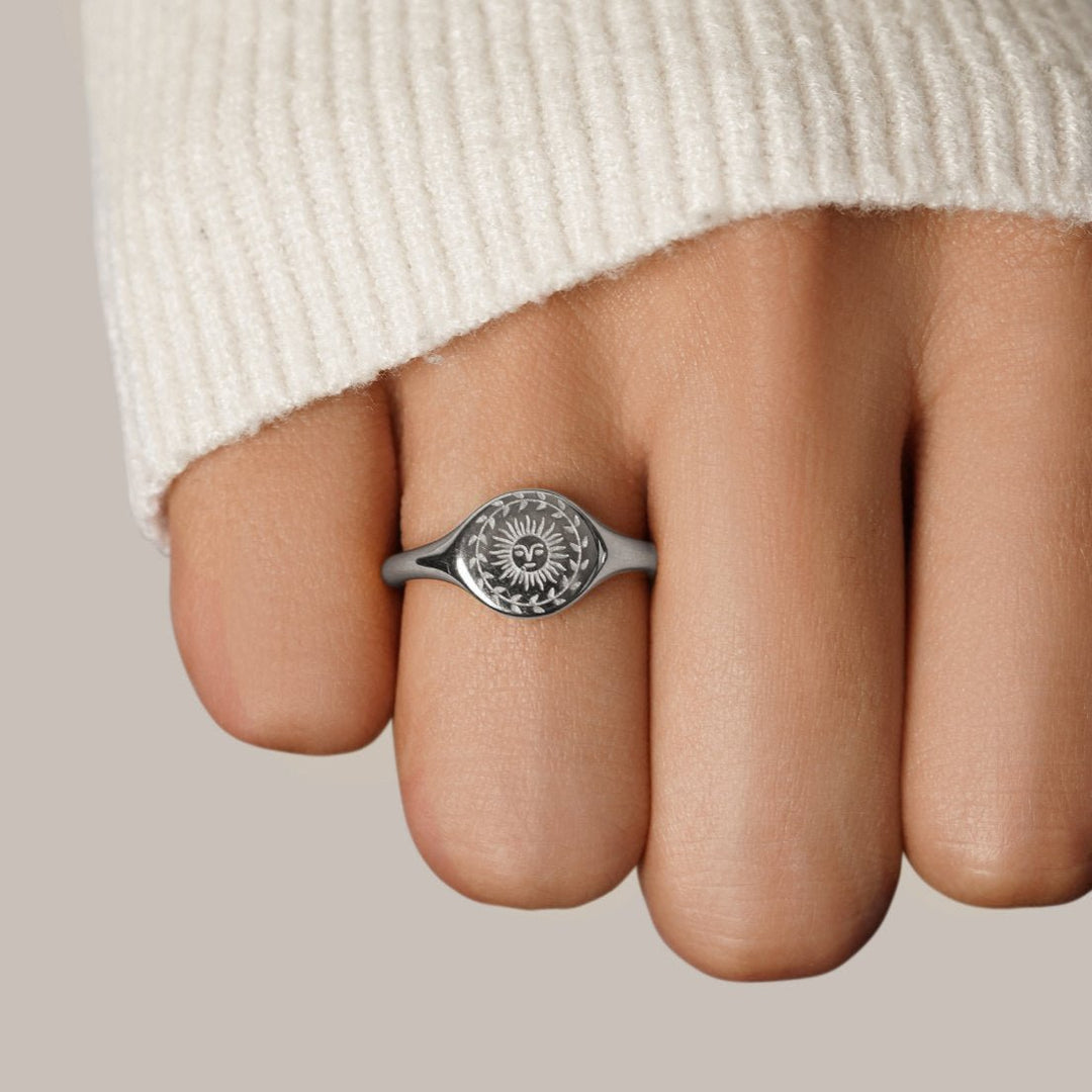 Bague argentée été solstice