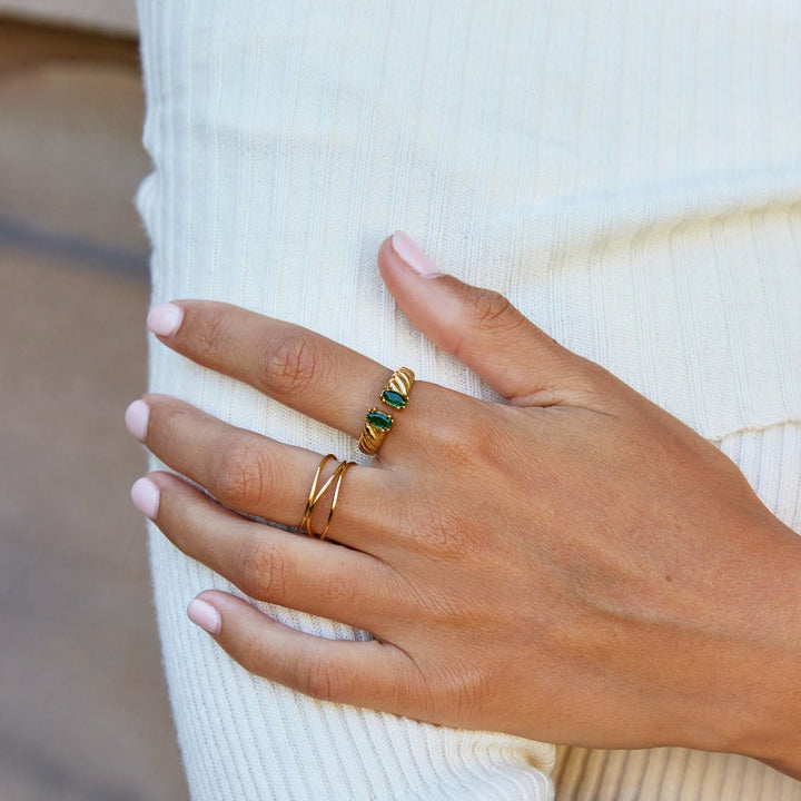 Bague Tara vintage émeraude