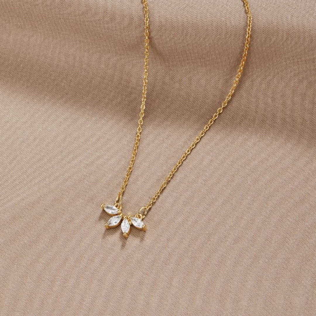 Collier pendentif feuilles en cristal Tiffany