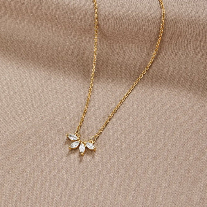 Collier pendentif feuilles en cristal Tiffany