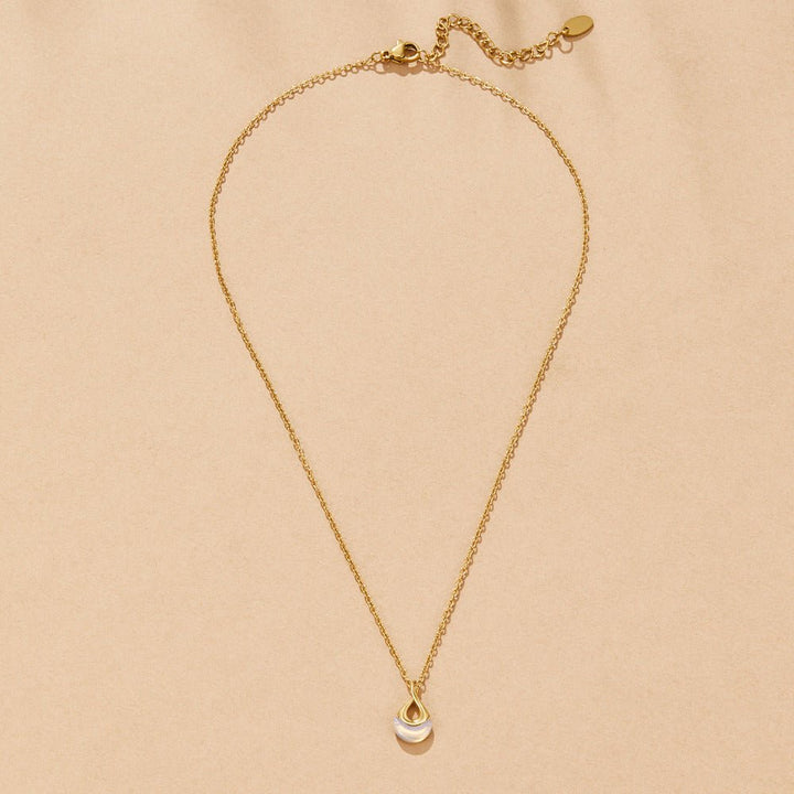 Tiffany Blanc pierre pendentif collier