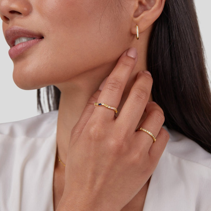 Bague intemporelle élégance 18K cristal