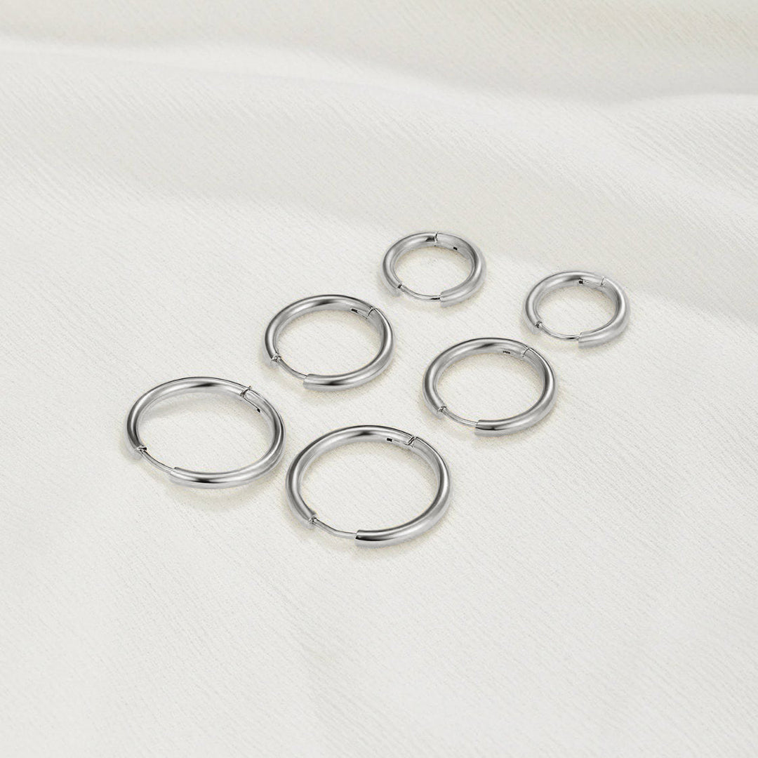 Ensemble de boucles d’oreilles argentées