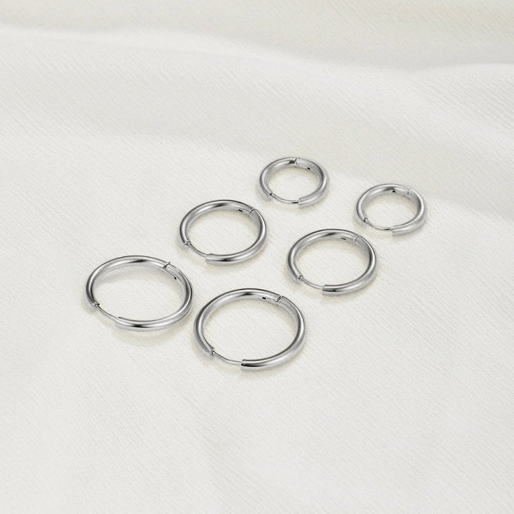 Ensemble de boucles d’oreilles argentées