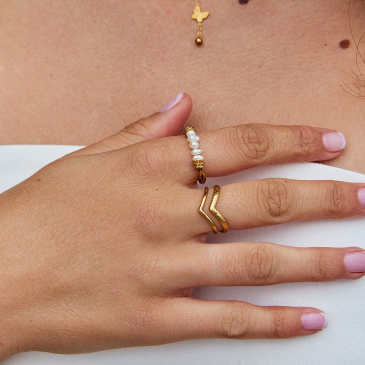 Bague classique eau douce perle