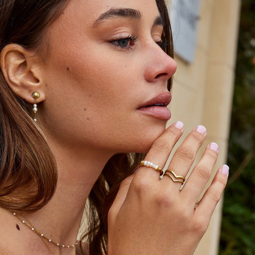 Bague classique eau douce perle
