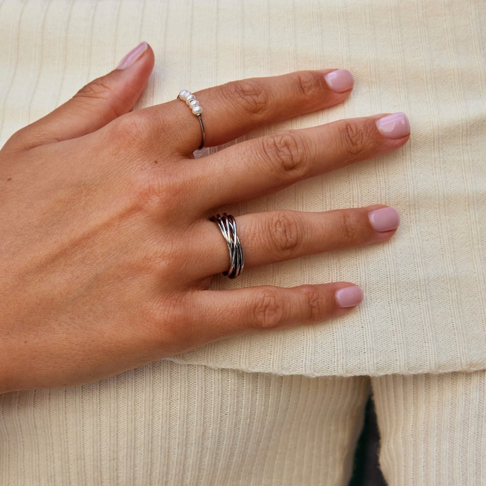Bague torsadée Mia argentée