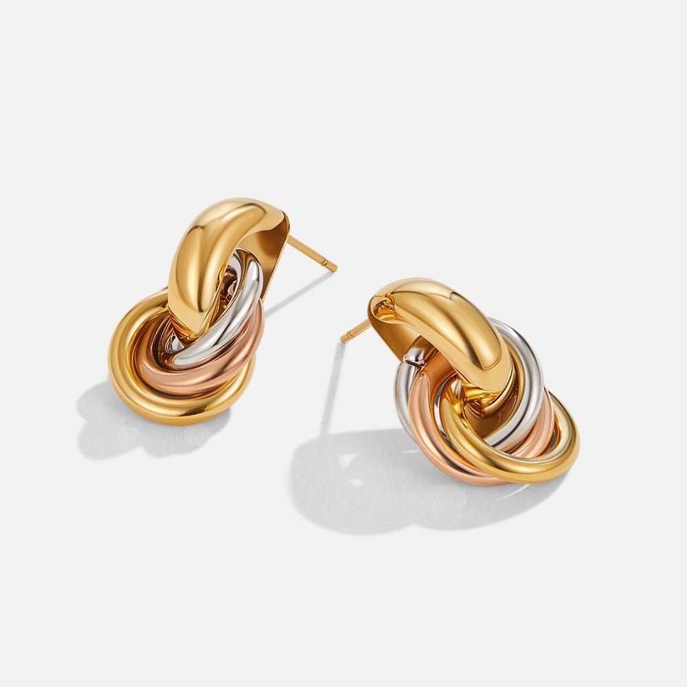 Boucles d’oreilles pendantes tricolores