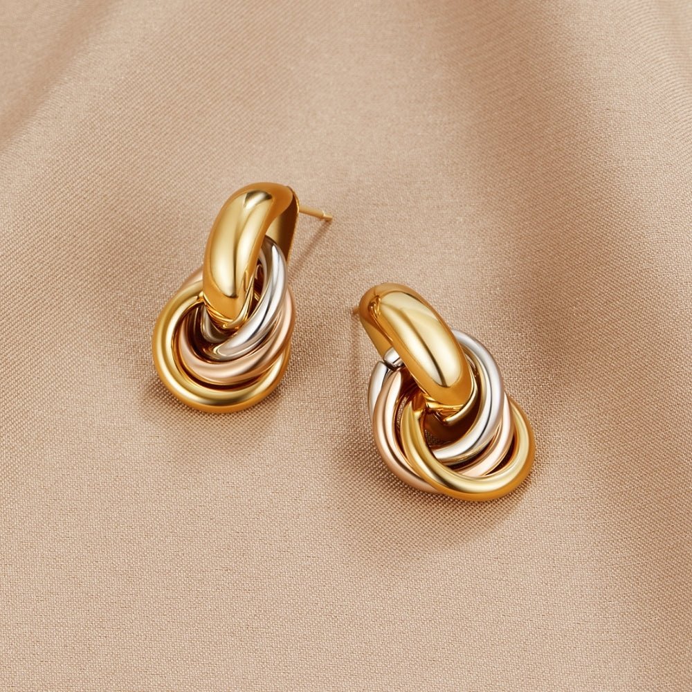 Boucles d’oreilles pendantes tricolores