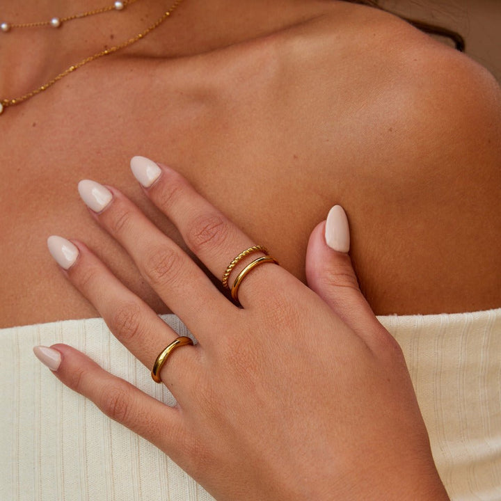 Bague torsadée Tyra dorée