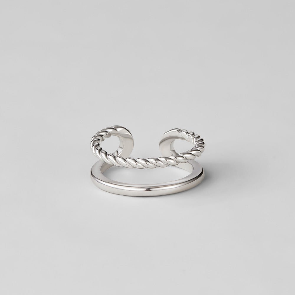 Bague torsadée Tyra argentée
