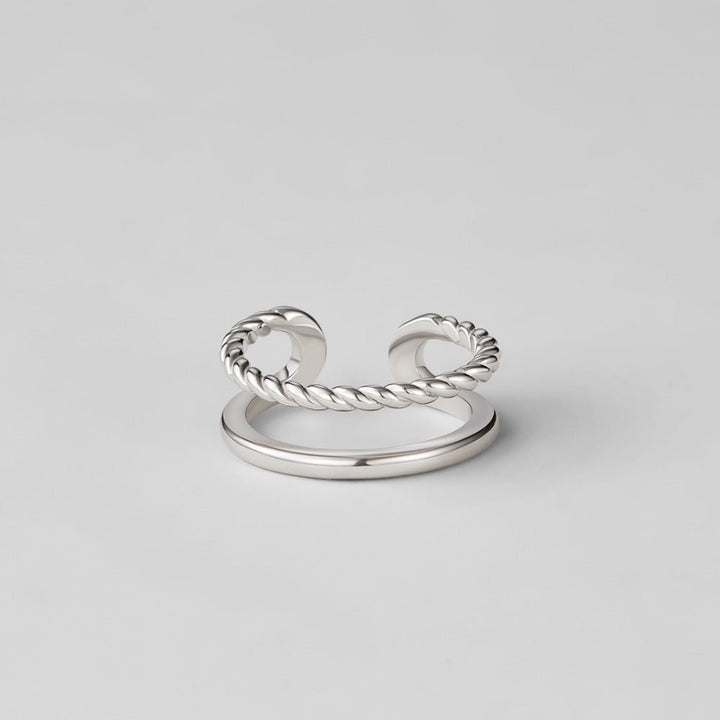 Bague torsadée Tyra argentée