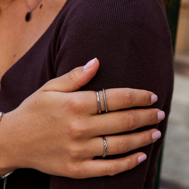 Bague torsadée Tyra argentée