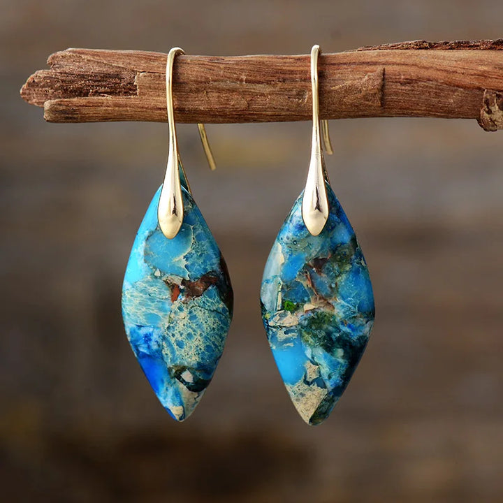 Boucles d’oreilles élégantes en pierre naturelle