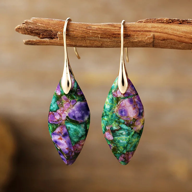 Boucles d’oreilles élégantes en pierre naturelle