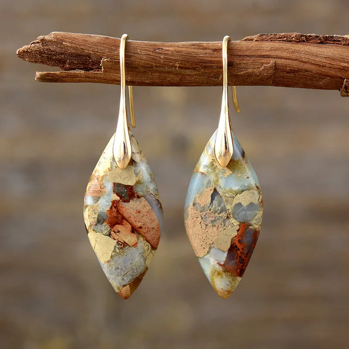 Boucles d’oreilles élégantes en pierre naturelle