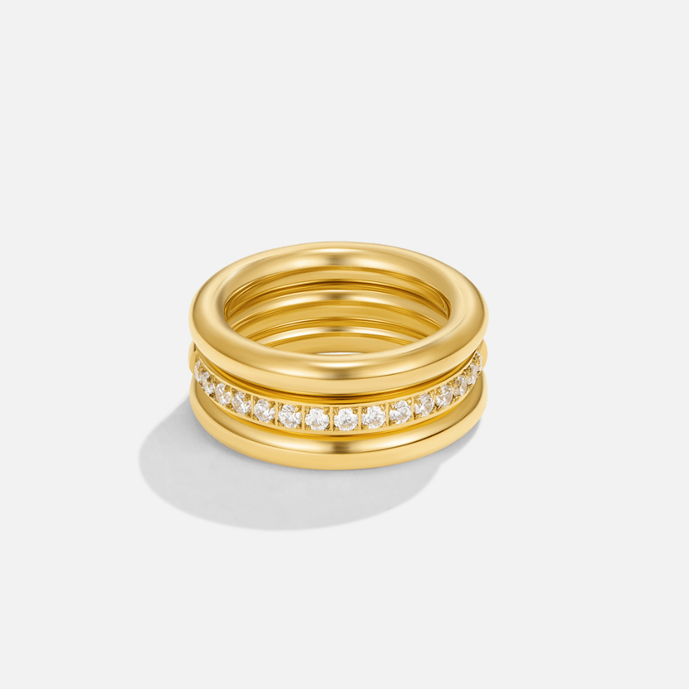 Bague set Vana trio or et cristal