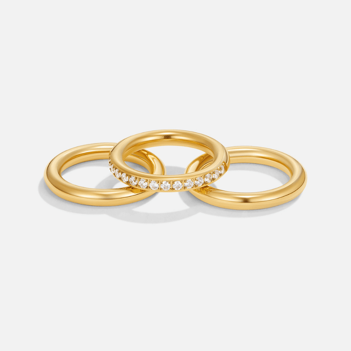 Bague set Vana trio or et cristal