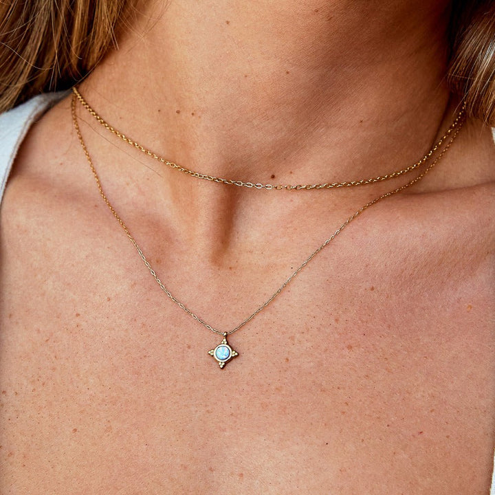 Vintage Bleu opalový pendentif na retiazke