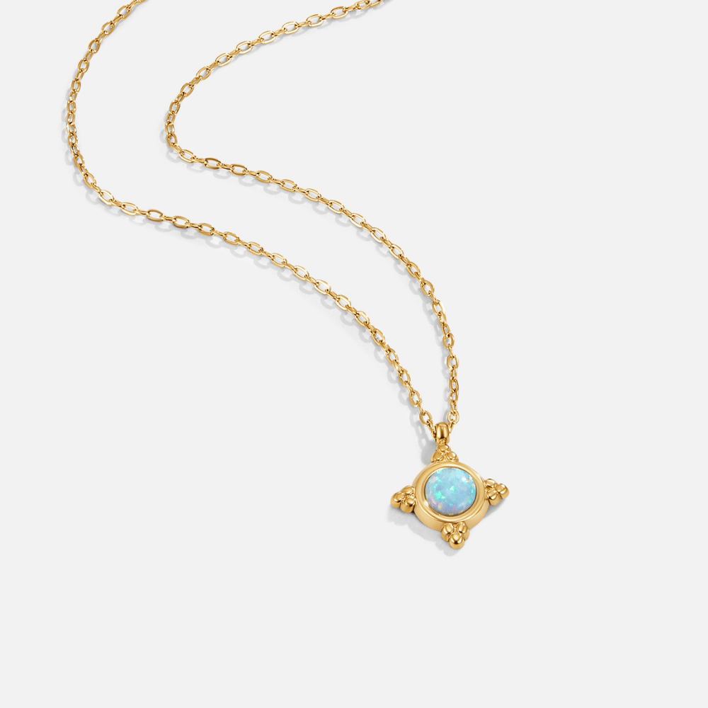 Vintage Bleu opalový pendentif na retiazke
