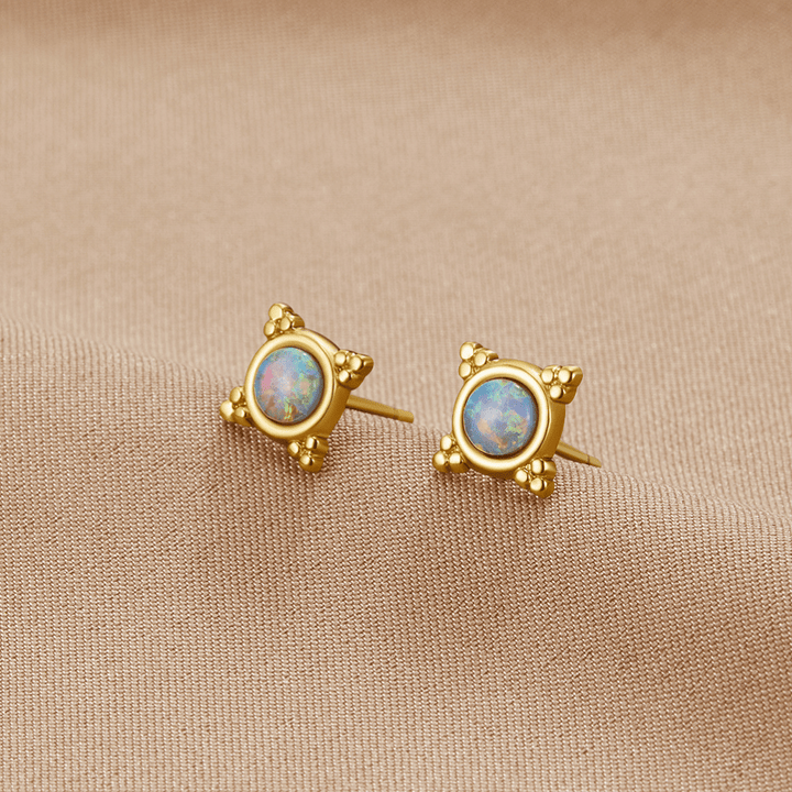 Boucles d’oreilles vintage bleu opale