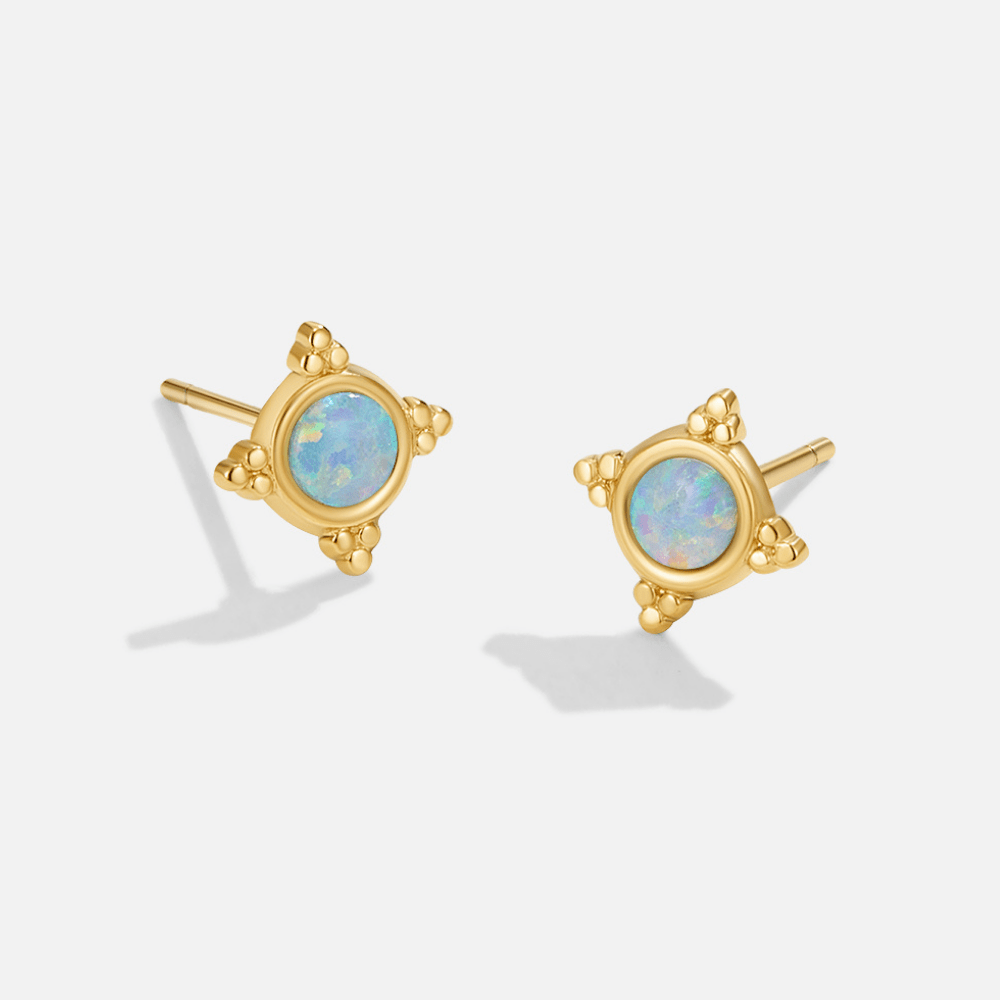 Boucles d’oreilles vintage bleu opale