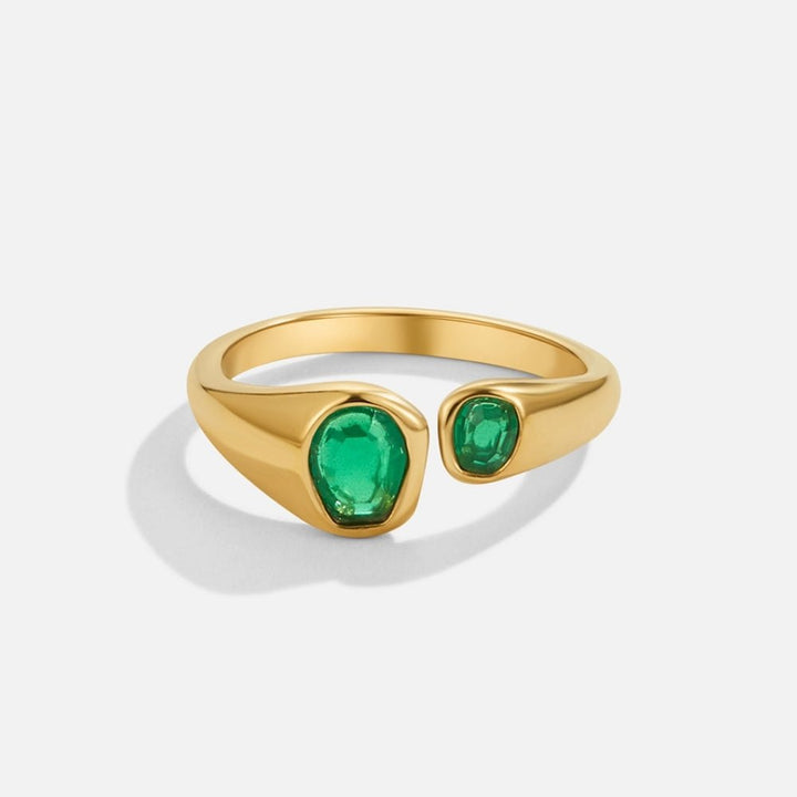 Bague vintage verte émeraude