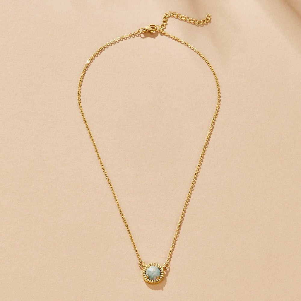 Vintage okrúhly collier z amazonitu
