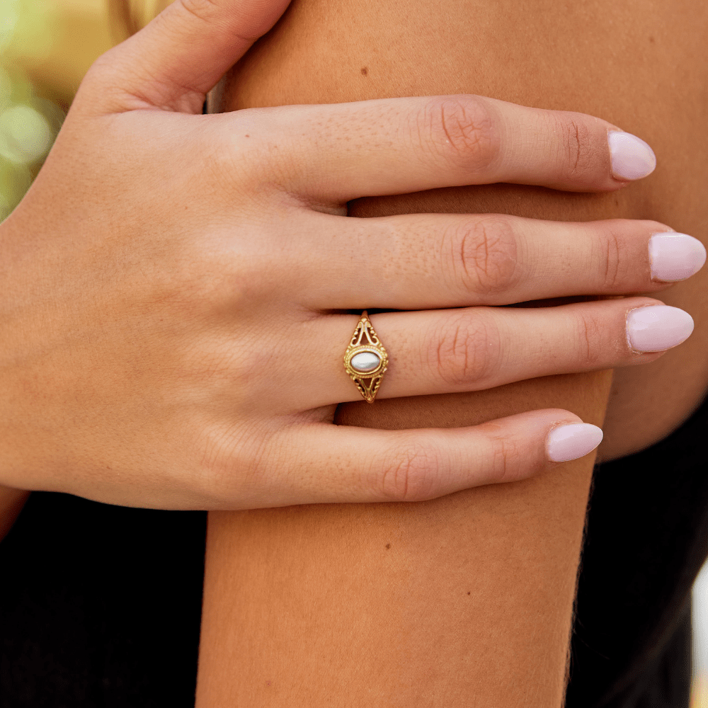 Bague vintage royale perles