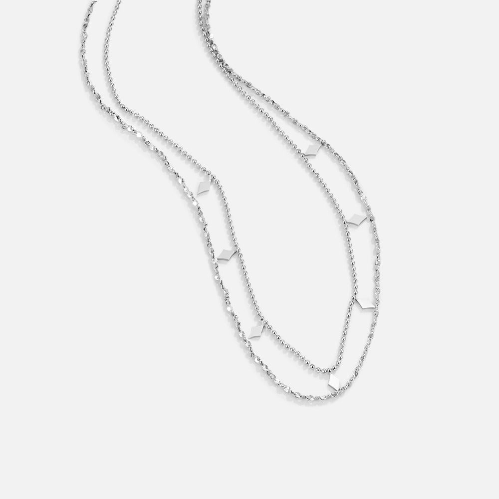Collier s viacvrstvovým príveskom z vrby