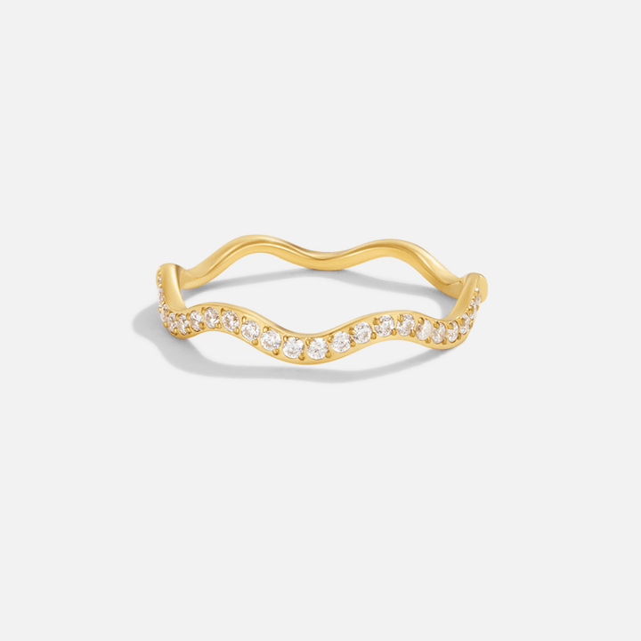 Bague Zenya cristal dorée ondulée